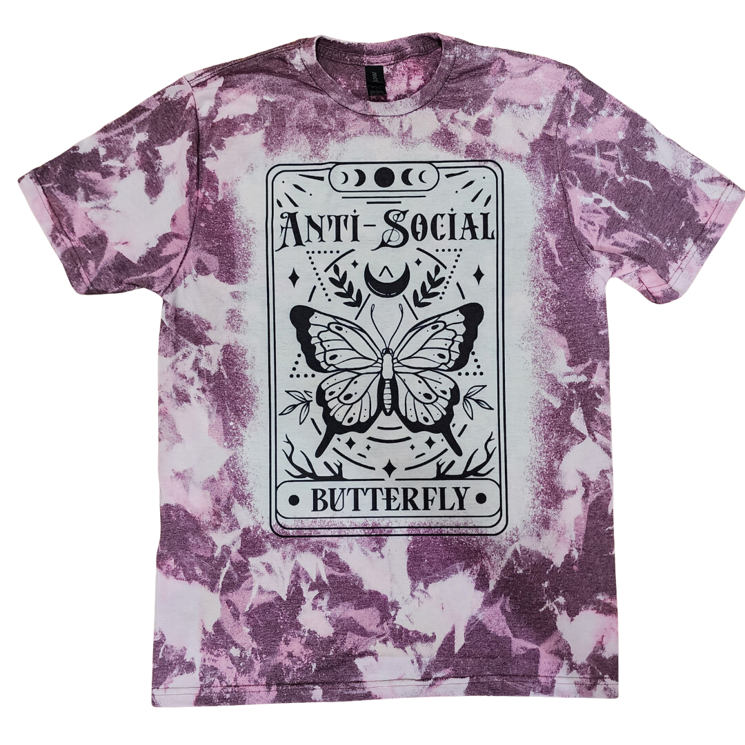 Bleached T-shirt Antisocial Butterfly