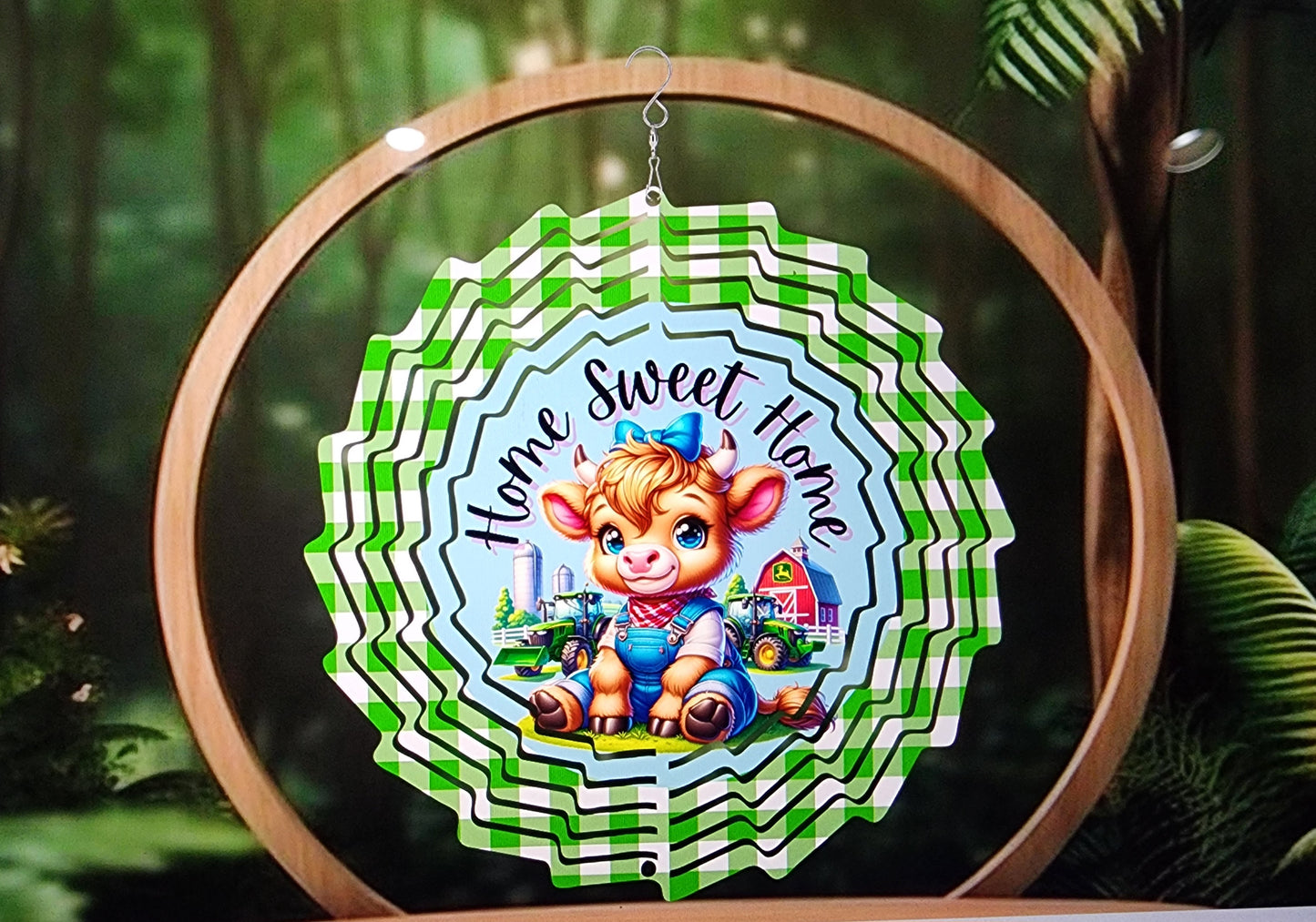 Wind Spinner Home Sweet Home Highland Cow