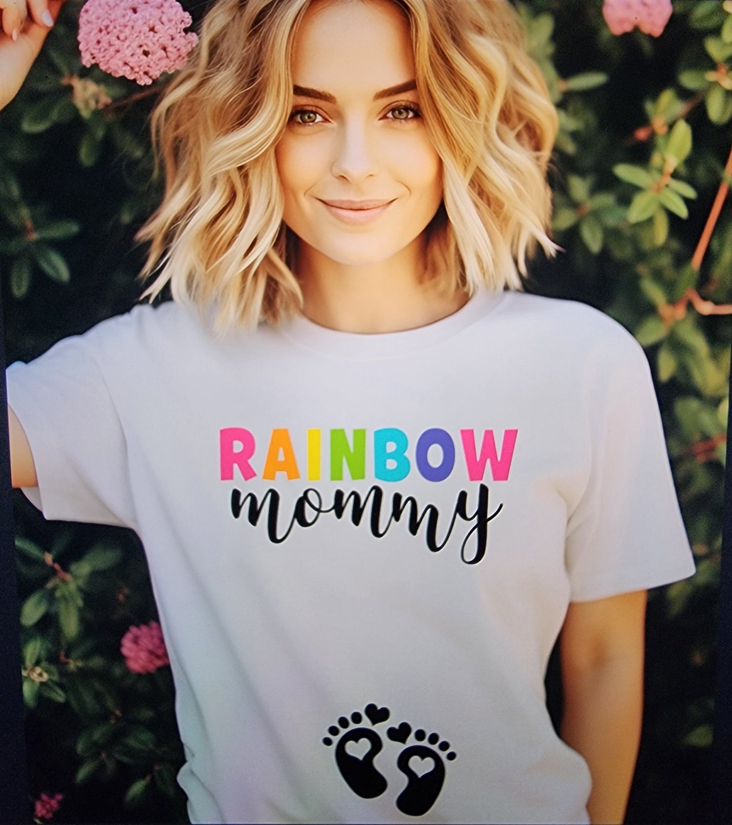 Rainbow mommy Short sleeve sublimation T-shirt