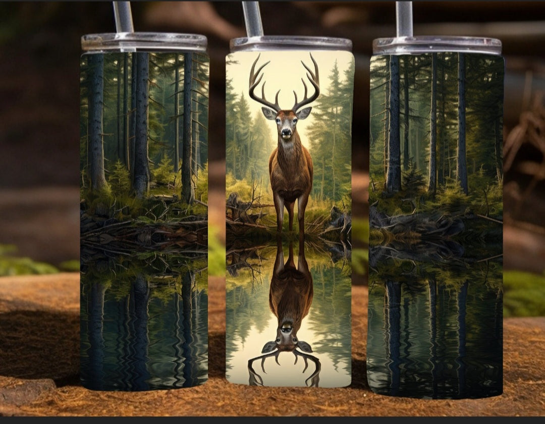 20 oz Stainless Steel Deer Tumbler.