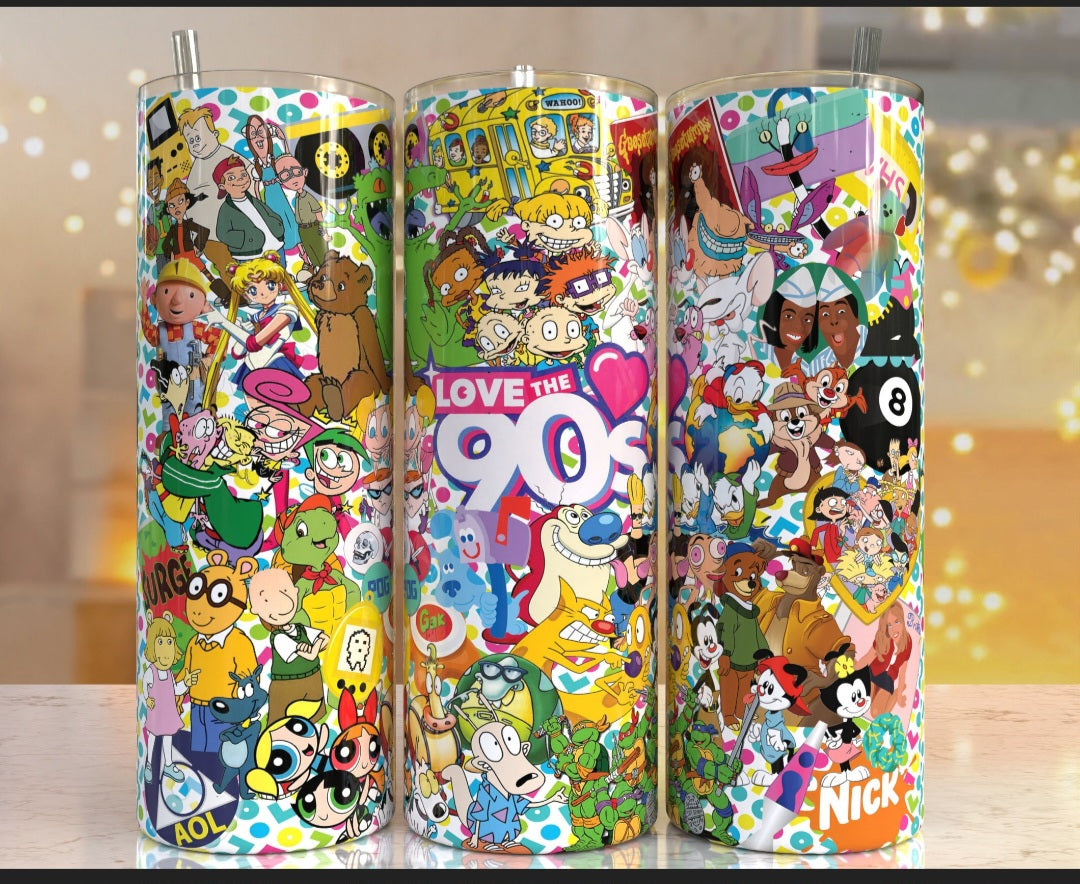 20 oz Stainless steel tumbler Love the 90s