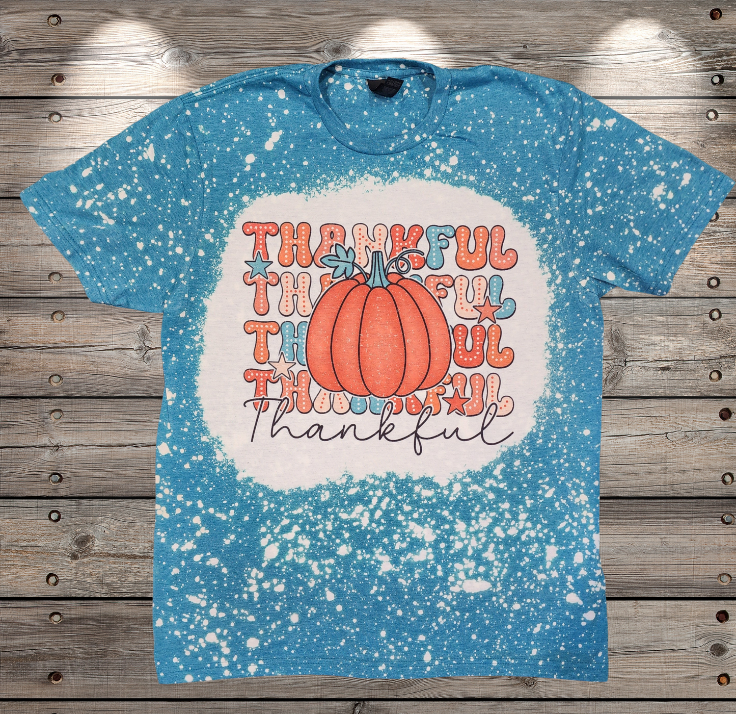 Bleached Sublimation T-shirt Thankful