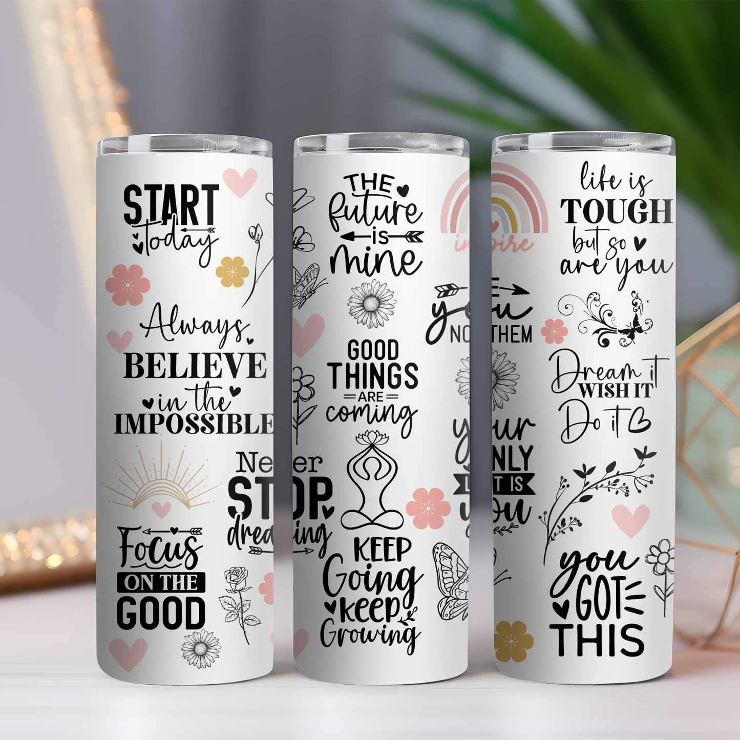 20 oz Stainless steel Keep Going Keep Growing.