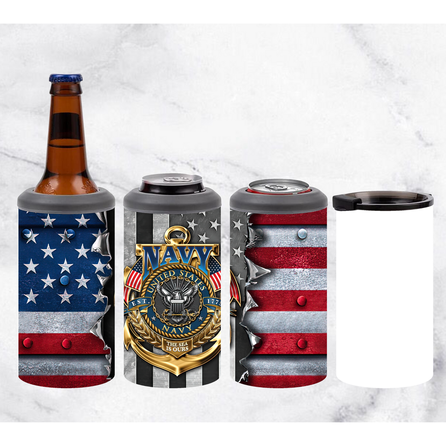 4 in one can cooler Tumbler Navy
