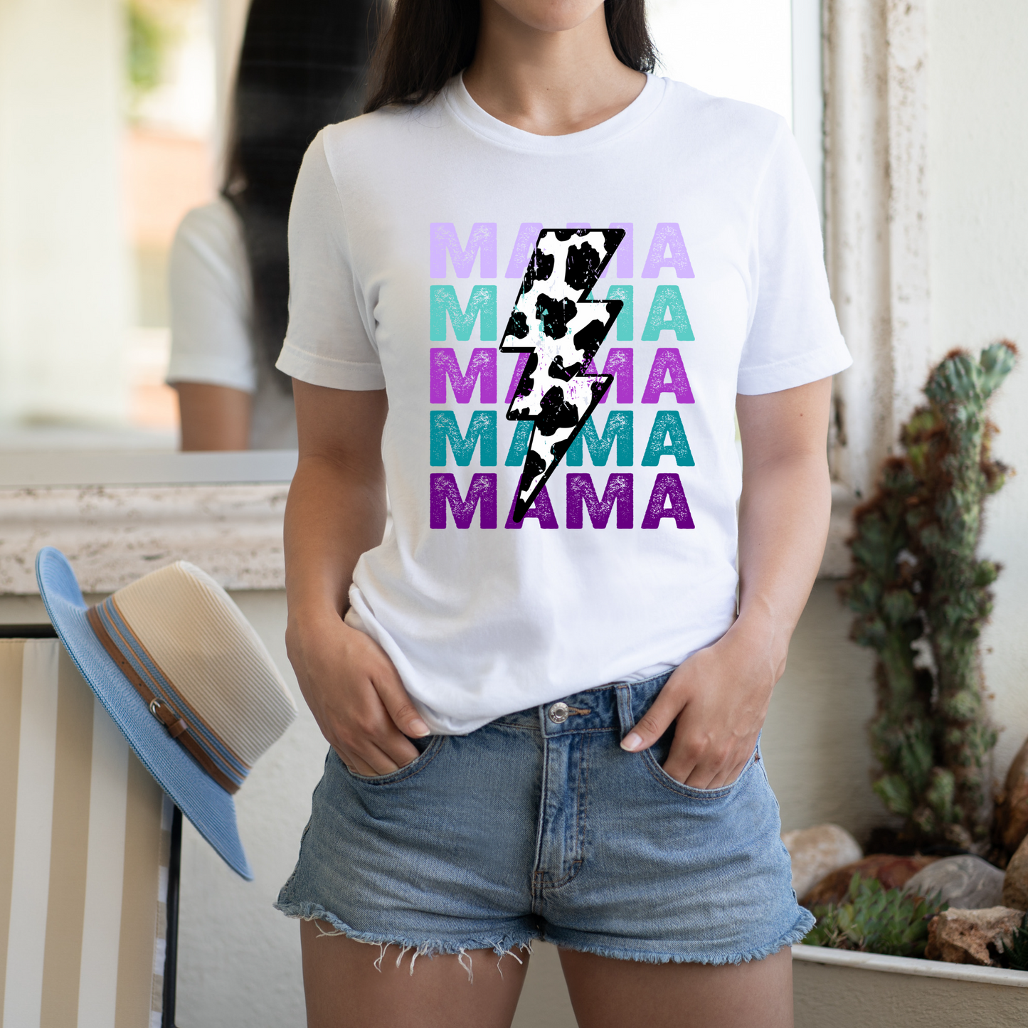 Short sleeve t-shirt Mama Lightning bolt