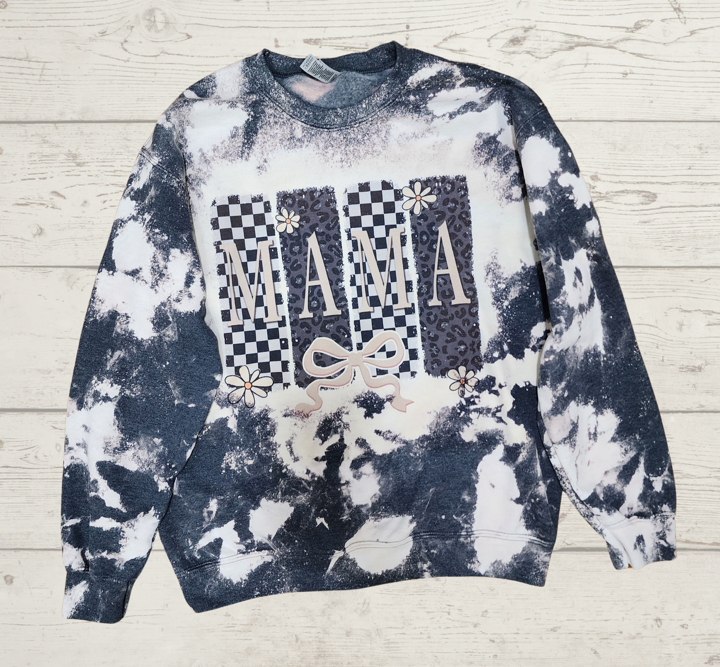 Bleached Sublimation Mama Sweatshirt.