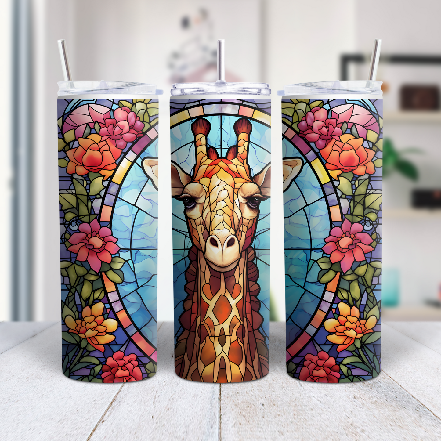 20 oz Stainless steel Tumbler Giraffe