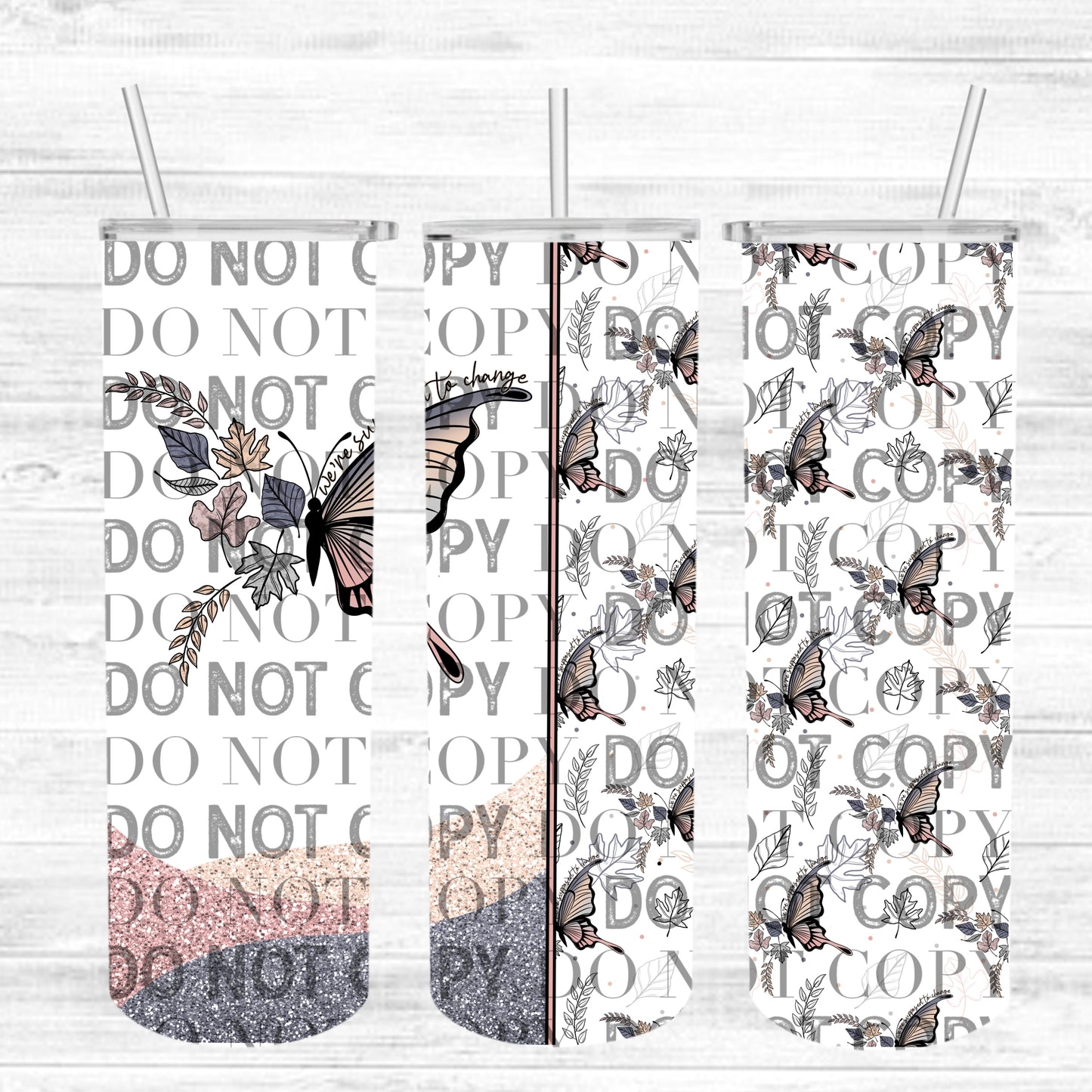 20 oz stainless steel tumbler Butterfly