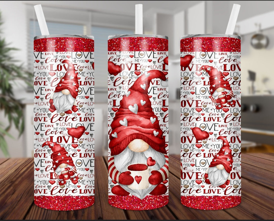 Gnome Tumbler | Valentine Tumbler | Love Tumbler | Gift Tumbler | Buffalo  Plaid | 20 oz Tumbler