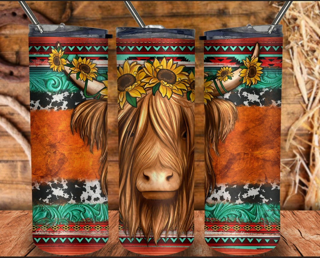 20 oz ... Highland Cow Stainless steel tumbler