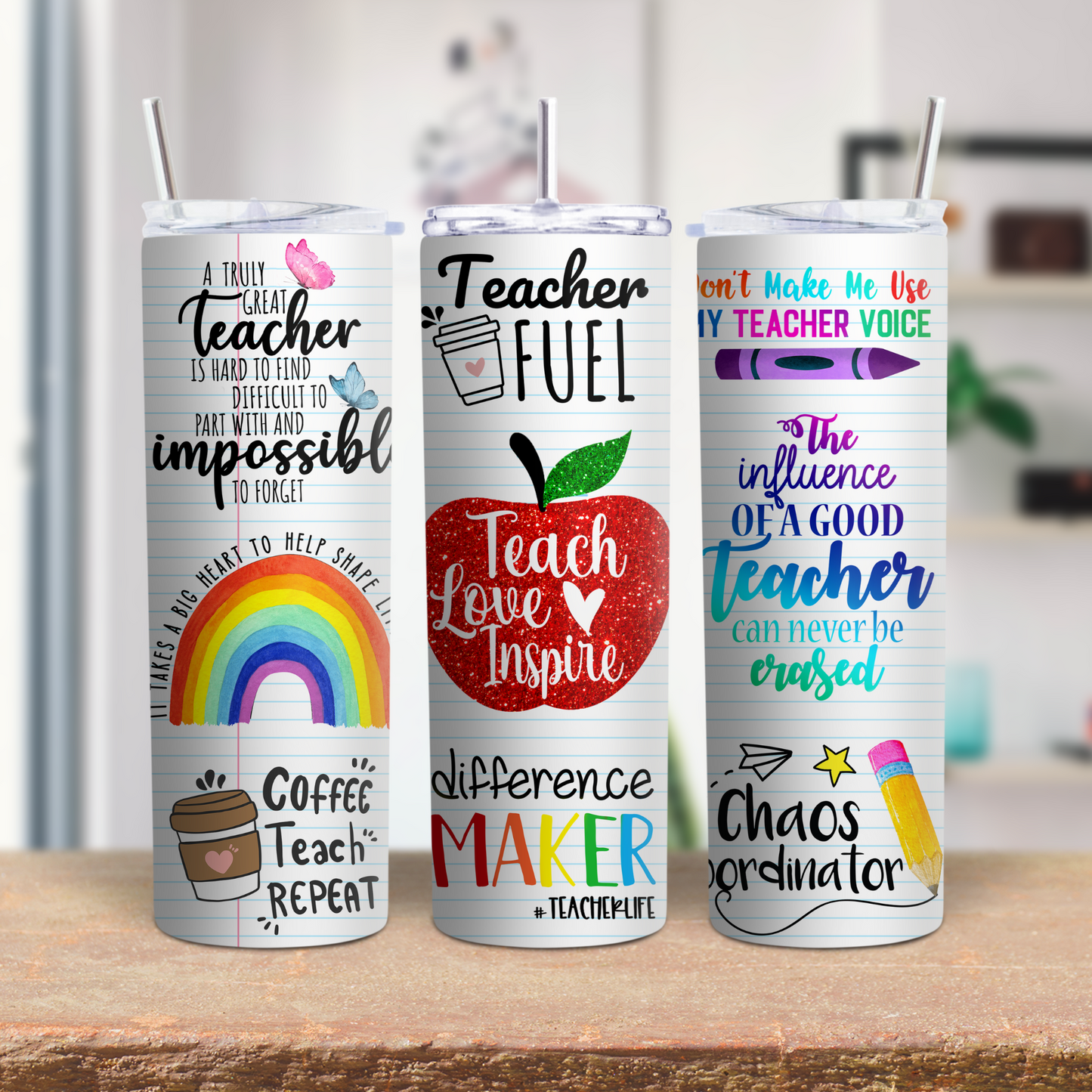 20 oz Stainless steel tumbler Teach Love Inspire