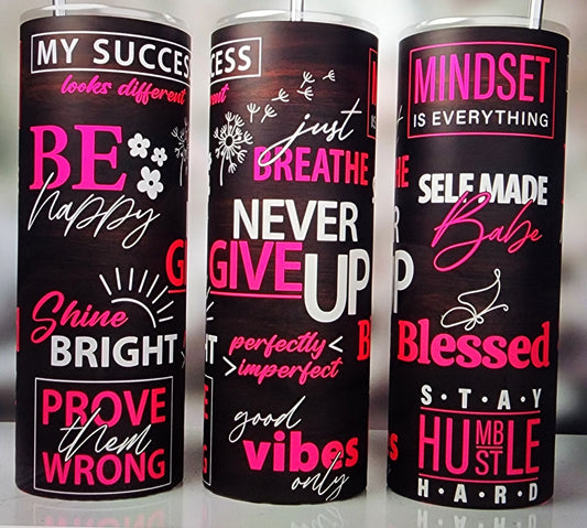 20 oz Stainless steel tumbler. Inspirational Don't give up!