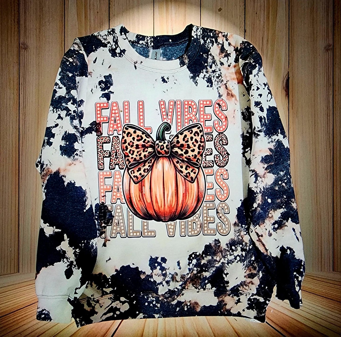 Bleached Sublimation Fall Vibes Sweatshirt.