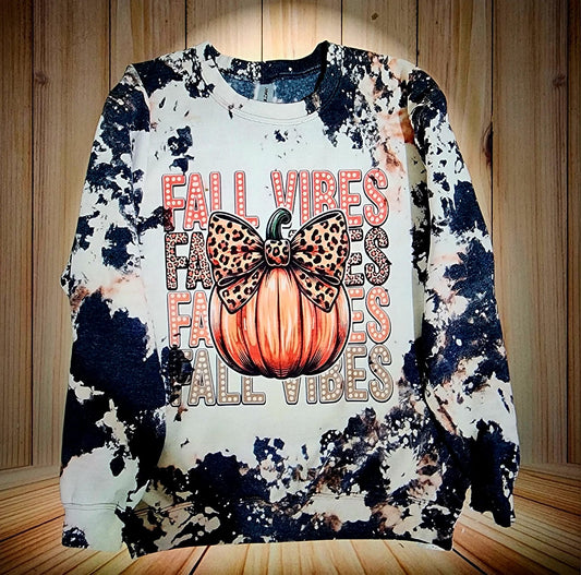 Bleached Sublimation Fall Vibes Sweatshirt.