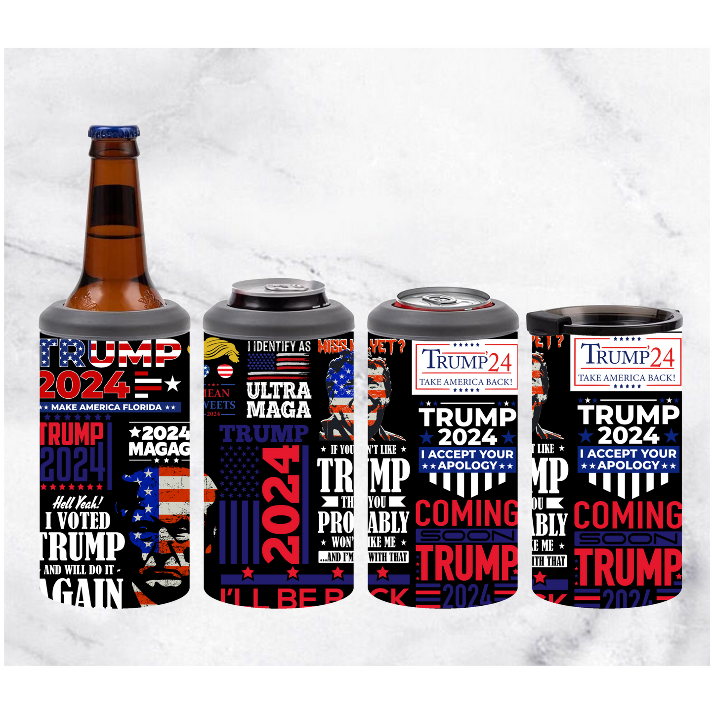 MAGA 2024 4 in 1 can cooler tumbler