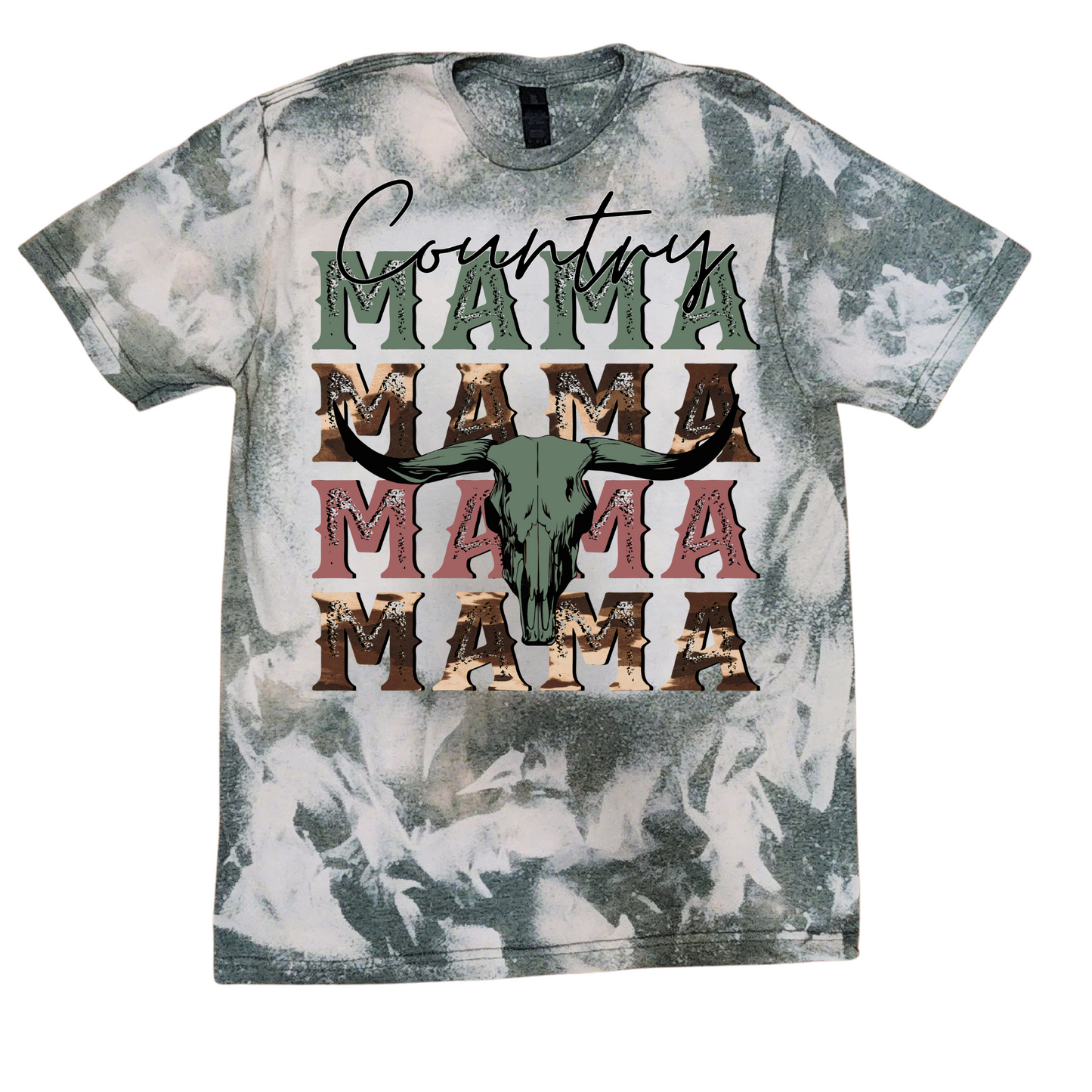 Bleached  T-shirt Country Mama cowhide