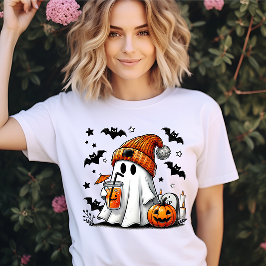 Halloween Ghost. Short sleeve sublimation T-shirt