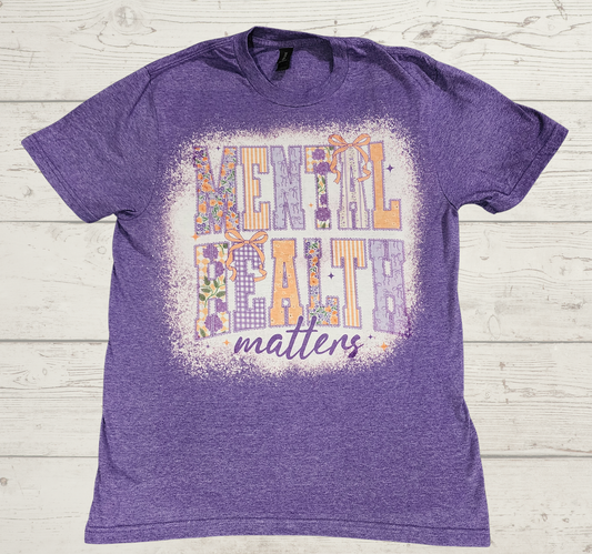 Bleached Sublimation tshirt. Mental Health Matters