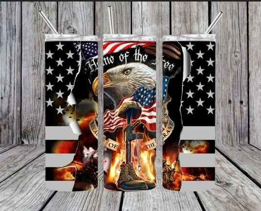 20 oz Stainless steel  tumbler home of the brave