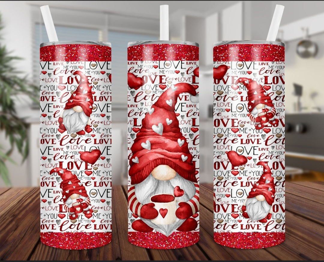 20 oz  Gnome love ..Stainless steel  tumbler